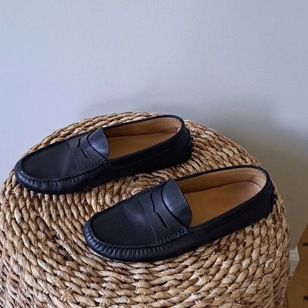 Tod's‎ Mens Gommino Black Leather Driving Penny Loafers 6.5/US7.5